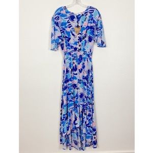 NWT Abel The Label Tropical Floral Hi Low Maxi Dress